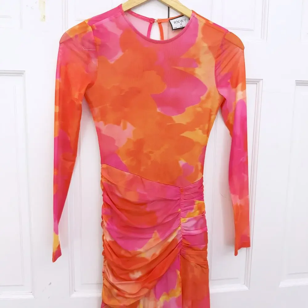 RUNAWAY THE LABEL Olivia Maxi Dress Orange Floral - Picture 7 of 14